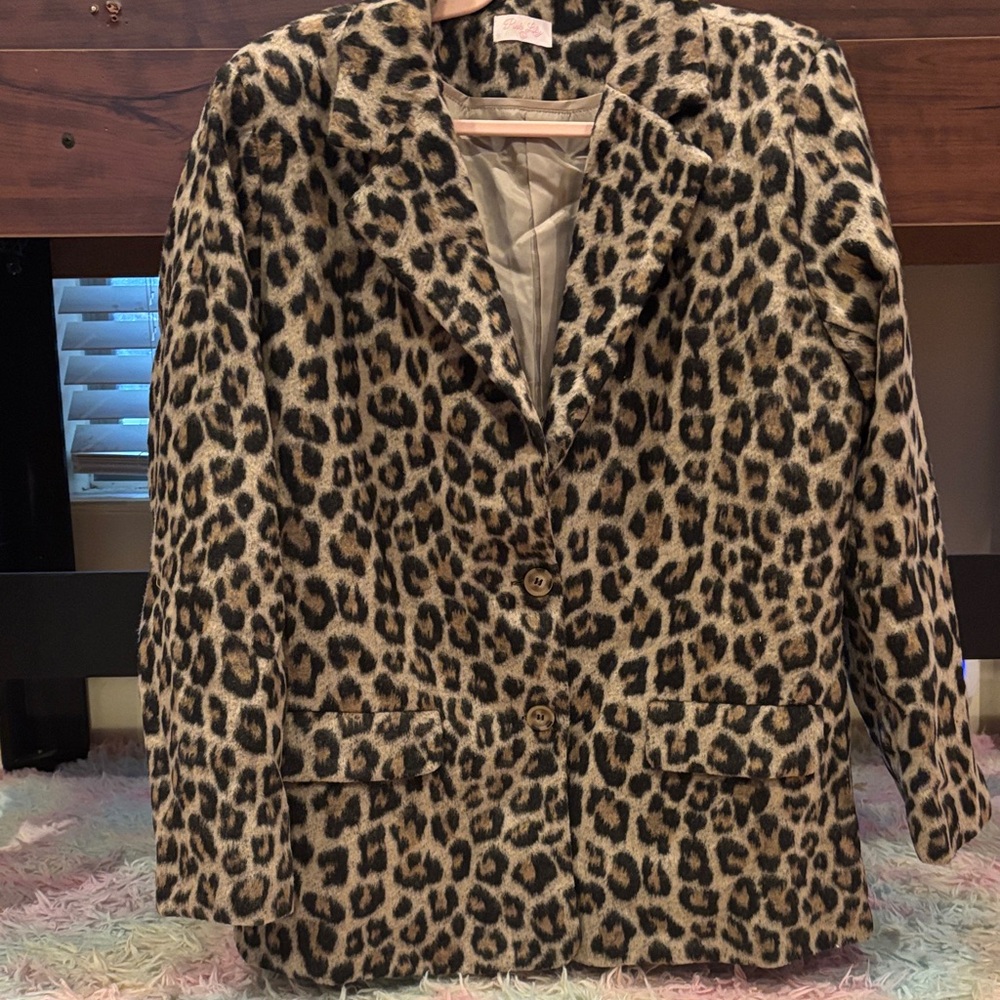 Pink Lily Leopard Print Blazer